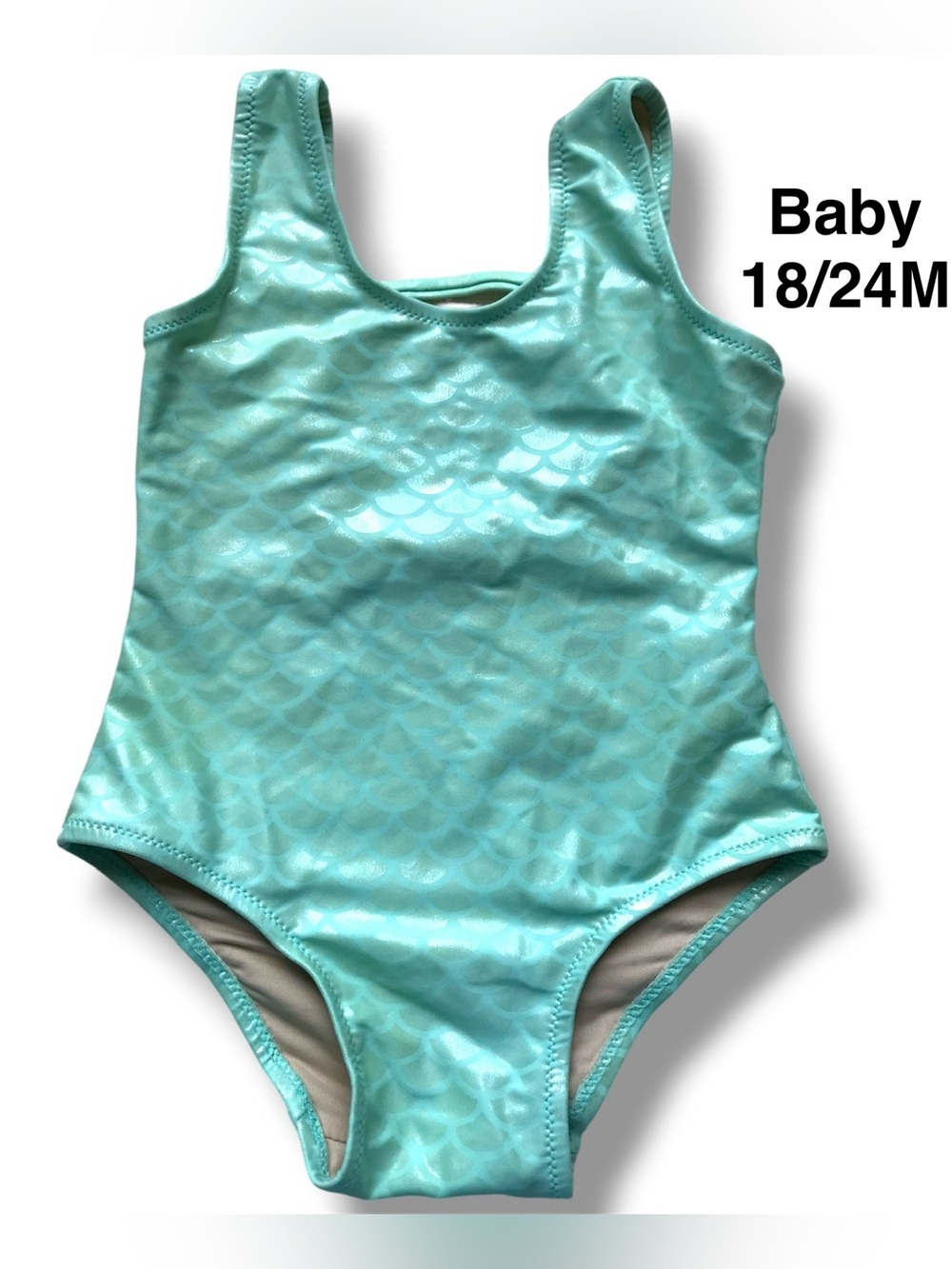 Shade of Critters Palm Beach Aqua One-Piece Mermaid Swimsuit size 18-24 months